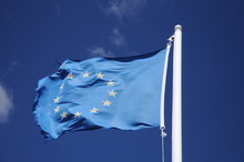 Flag Of The European Union Waving In The Wind