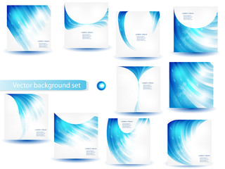 Abstract Blue Vector Template Set and card