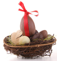 Canvas Print - isolated easter nest and egg