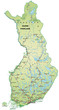Inselkarte von Finnland mit Autobahnen