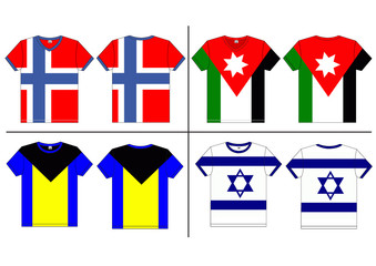 Canvas Print - Flag T-shirt designs international. Vector template