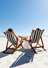 Wall Mural - summer relaxing beach couple