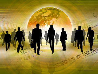 Illustration of a crowd of business people