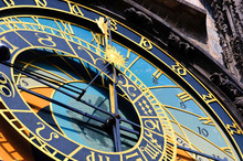 Famous Medieval Astronomical Clock In Prague, Czech Republic