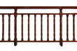 wooden decorative railing isolated on white