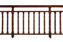 wooden decorative railing isolated on white