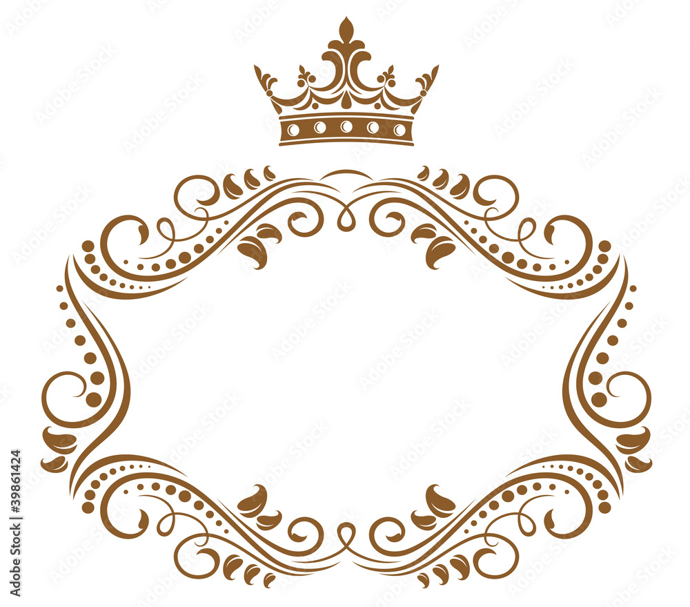 Elegant royal frame with crown Stock Vector | Adobe Stock