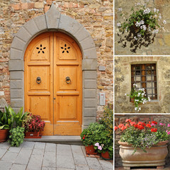 Wall Mural - front door collage