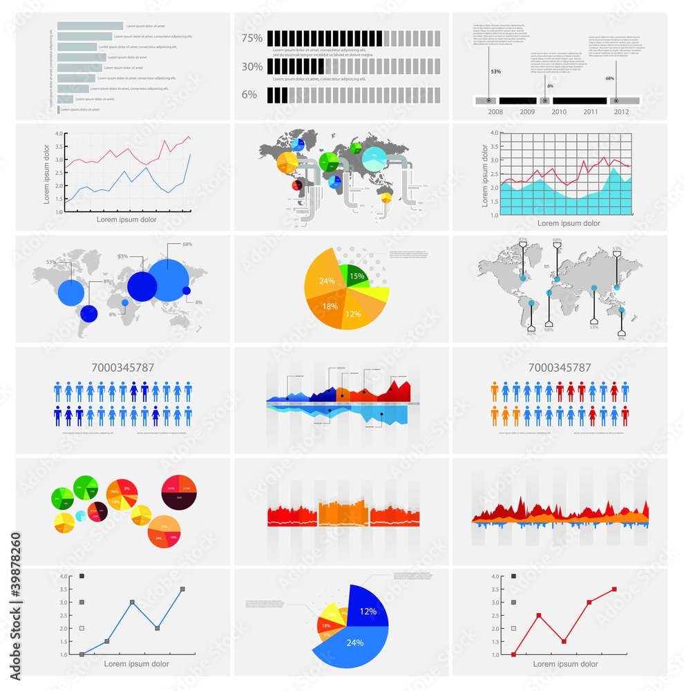 infographic vector graphs and elements. vector illustration.