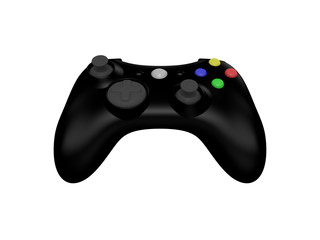 Black Video Game Controller on White