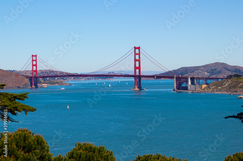 Obraz na płótnie canvas trzyczęściowy "tryptyk" Most Golden gate w san francisco