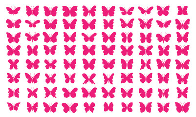 Poster - Lots of butterflies - [80 Pink Butterflies]