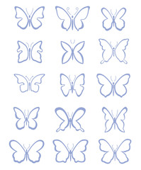 Canvas Print - Lots of butterflies - vector illustration