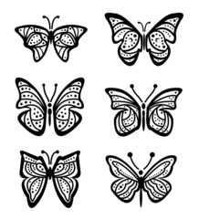 Canvas Print - Lots of different Butterfly Vector illustration