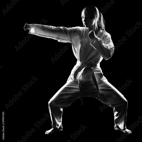 Naklejka samoprzylepna Dziewczyna karate