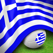 Soccer Ball And Flag Euro Greece