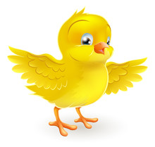 Cute Happy Little Yellow Easter Chick