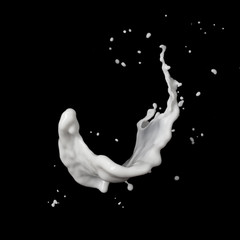 Wall Mural - milk splash isolated on black background