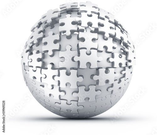 Puzzle sphere being build