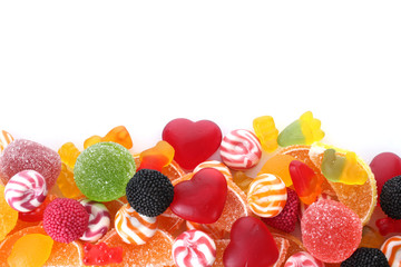 Canvas Print - colorful jelly candies isolated on white