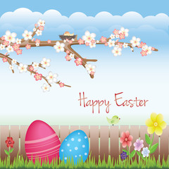 Wall Mural - Sweet Easter greeting card