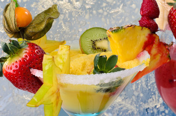 Cocktail with different fruits