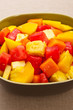 One bowl of Mixed tropical fruit salad