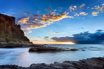 Poster - Crépuscule sur littoral réunionnais