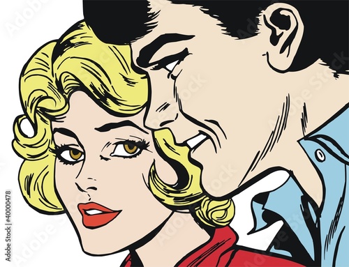 Naklejka na drzwi Ilustracion parejas de enamorados