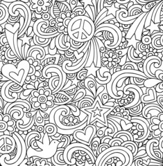  Seamless Notebook Doodles Psychedelic Groovy Pattern