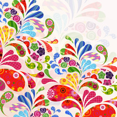 Aufkleber - Abstract ornamental floral background.