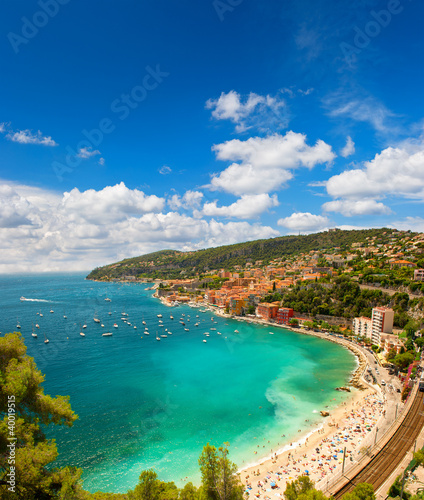 Tapeta ścienna Widok luksusowy kurort i zatoka cote d'azur we francji
