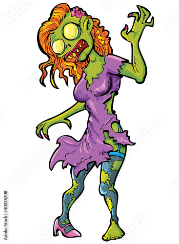Fotoboard na płycie Kreskówka sexy kobieta zombie
