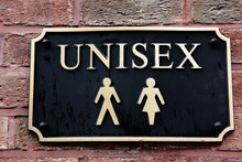 Gold Restroom Signs Unisex