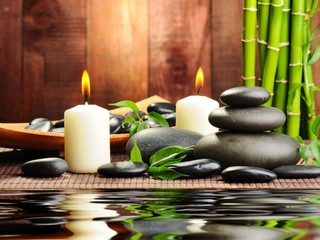 Obraz na płótnie zdrowy storczyk aromaterapia świeca bambus