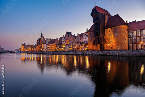 Obraz w ramie Old Town in Gdansk, Poland.