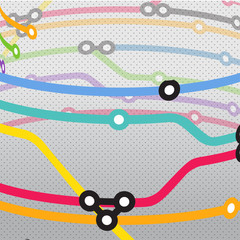 Poster - Abstract color metro scheme background