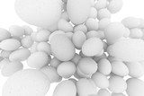 Fototapeta Perspektywa 3d - White Eggs abstract background on a white background