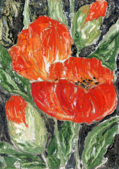 Wall Mural - Handmade: poppies