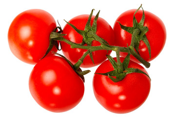 Wall Mural - Fresh red tomatoes isolated on a white background.