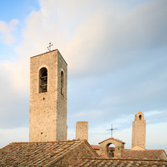 Wall Mural - San Gimignano, old roof and towers. Tuscany, Italy, Europe.