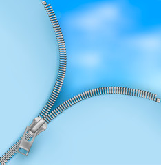 Aufkleber - Abstract background with zipper and cloudy sky