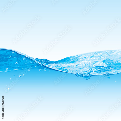 Naklejka dekoracyjna Abstract Water Wave Background With Bubbles