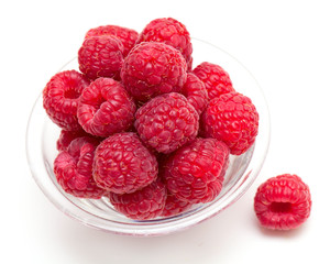 Wall Mural - raspberries in a bowl