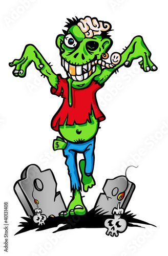 Fotoboard na płycie Kreskówka zombie halloween