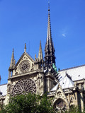 Fototapeta Paryż -  side view of the spire of Notre-Dame de Paris cathedral before the fire