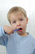 © Udo Kroener - Kleiner Junge putzt sich die Zaehne.