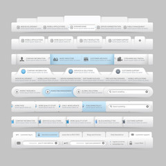 Wall Mural - web design elements with icons set: navigation menu bars