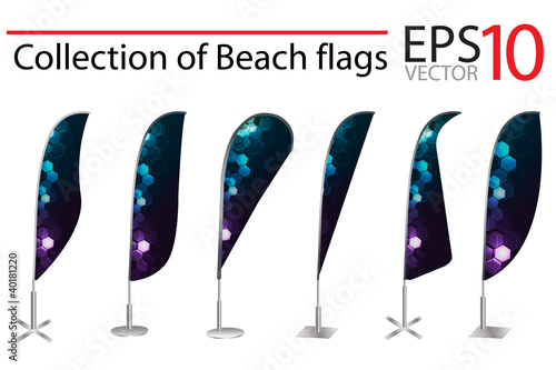 Vector Beach Flag Banner Stand Display Buy This Stock Vector And
