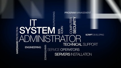 Wall Mural - it system administrator sysadmin tag cloud animation